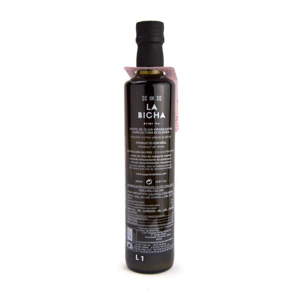 Botella de 500ml de Aceite de Oliva Virgen Extra Ecológico "La Bicha" 2