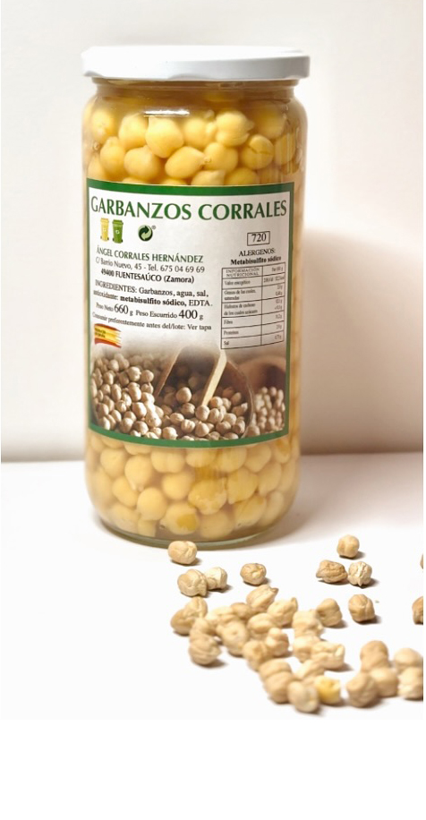 arbanzos de Fuentesaúco Corrales cocidos y envasados - Calidad Extra