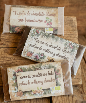 Turrón de Chocolate con Leche Bio – Praliné de Avellana y Almendras – Tierra Dulce